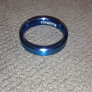 Blue Titanium wedding band